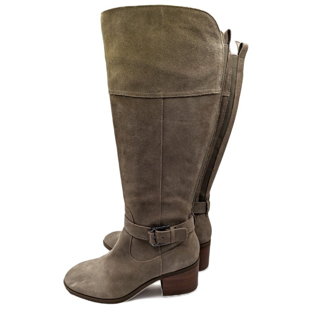 Marc Fisher Womens Calf Suede Tall Shaft $191 Gray Size 7.5 Wide - Picture 2 of 14